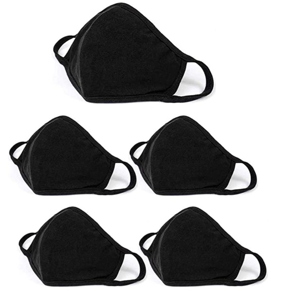 CHICBOMB Accessories - 5 PACK REUSABLE FACE MASK - BLACK